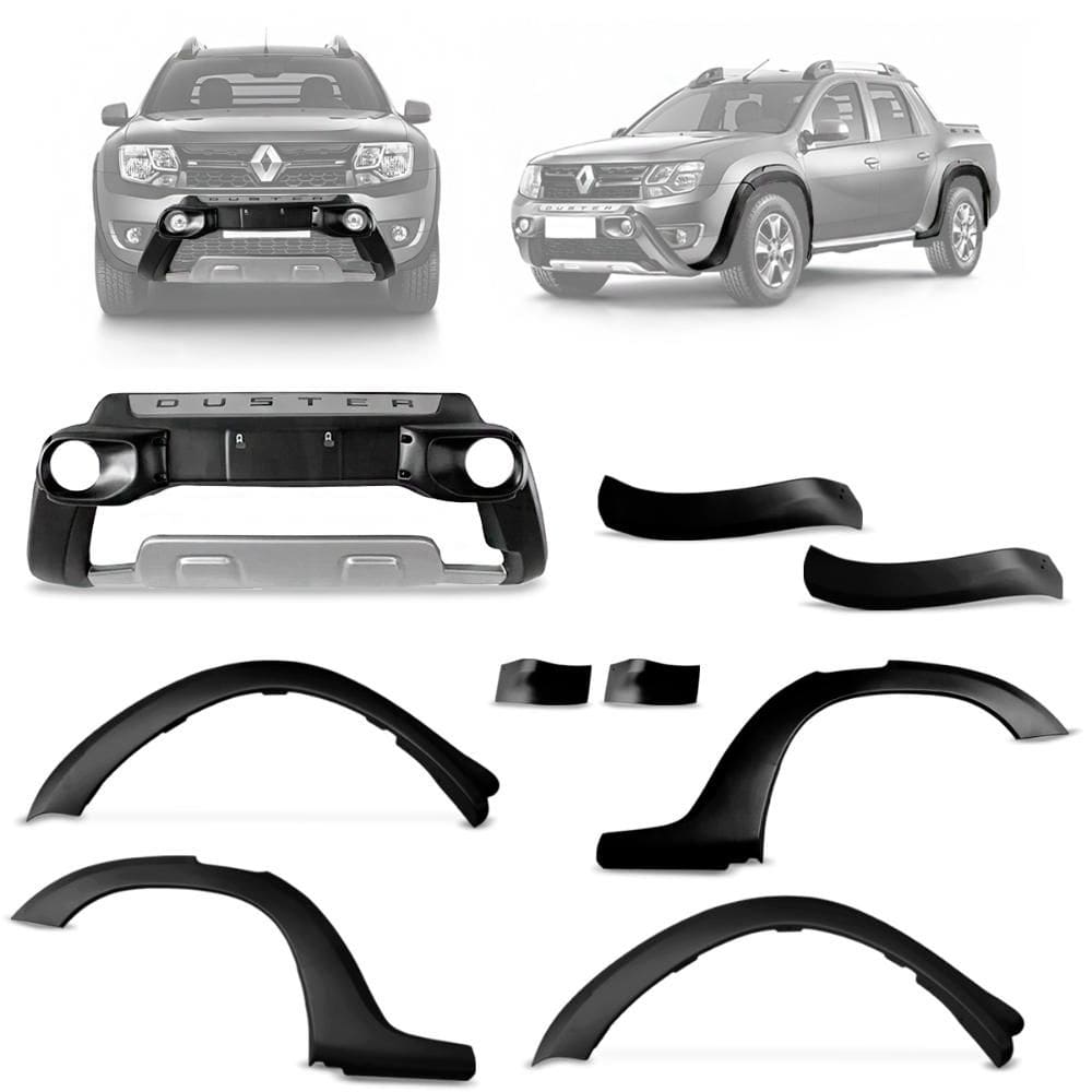Kit Alargador lamas e Overbumper Oroch 2016 a 2021 Preto