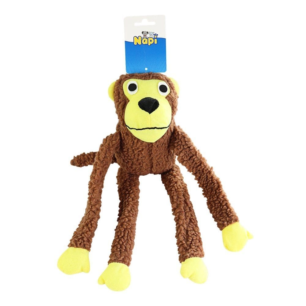 Brinquedo Pelúcia Macaco Mordedor Com Apito Para Cães Cachorro Pet Grande Cor Marrom