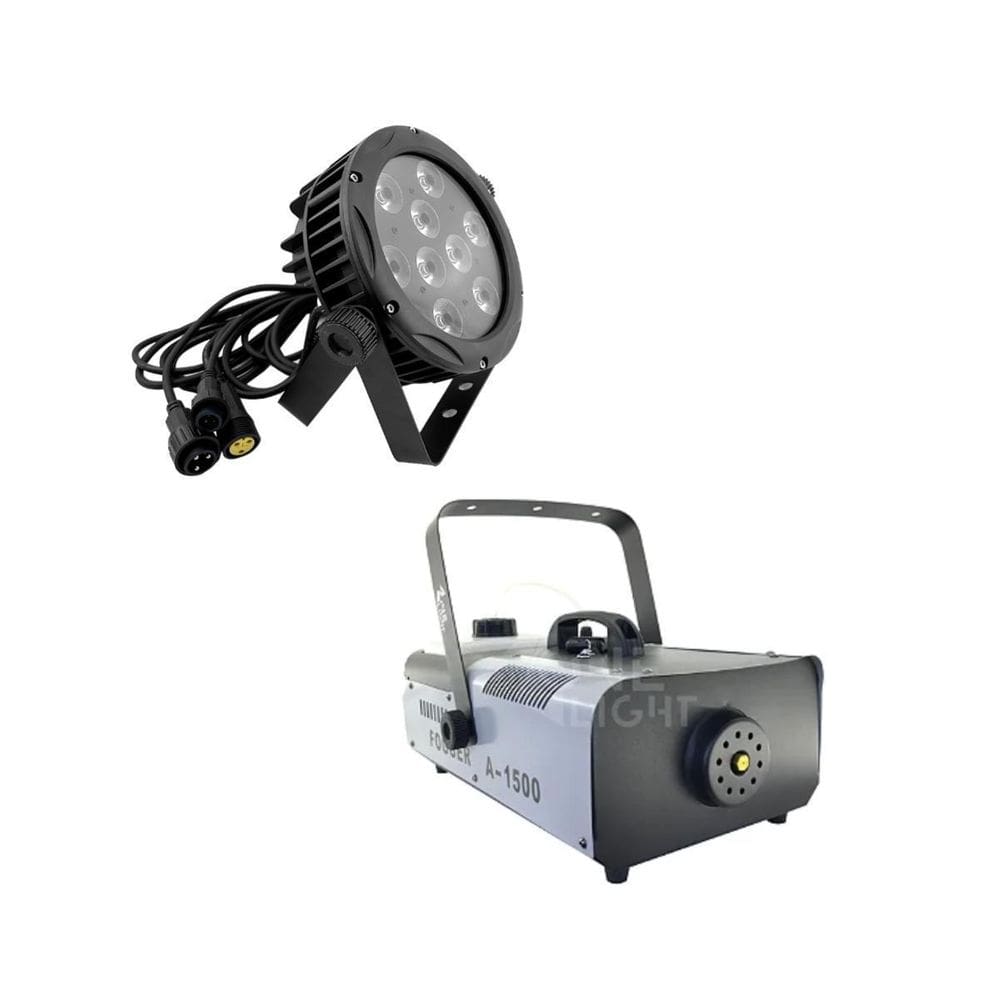 Kit 4 Par Led Outdoor Slim E Maquina De Fumaça
