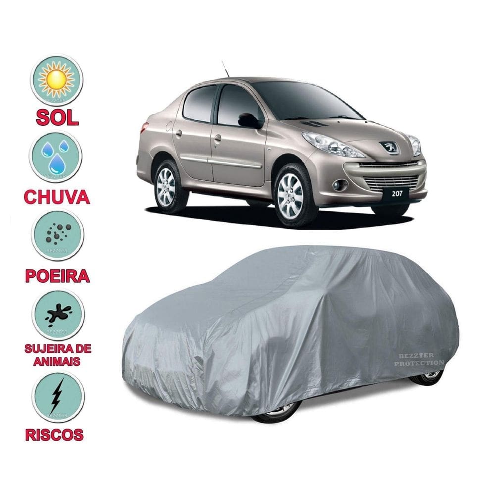 Capa cobrir carro peugeot 207 sedan impermeável proteção