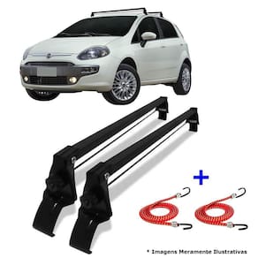 Rack de teto fiat punto 4 portas 08 a 17 + 2 elástico carga