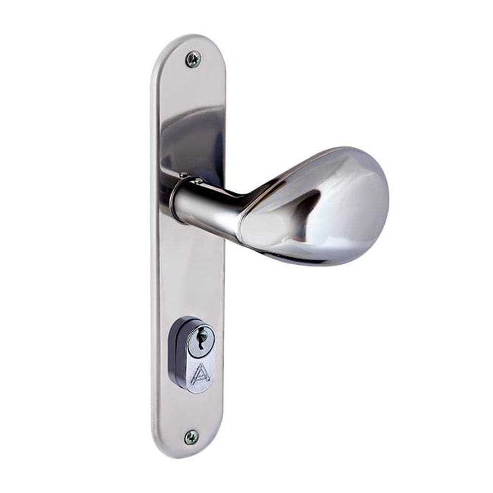 fechadura entrada golf 40mm inox polido alianca