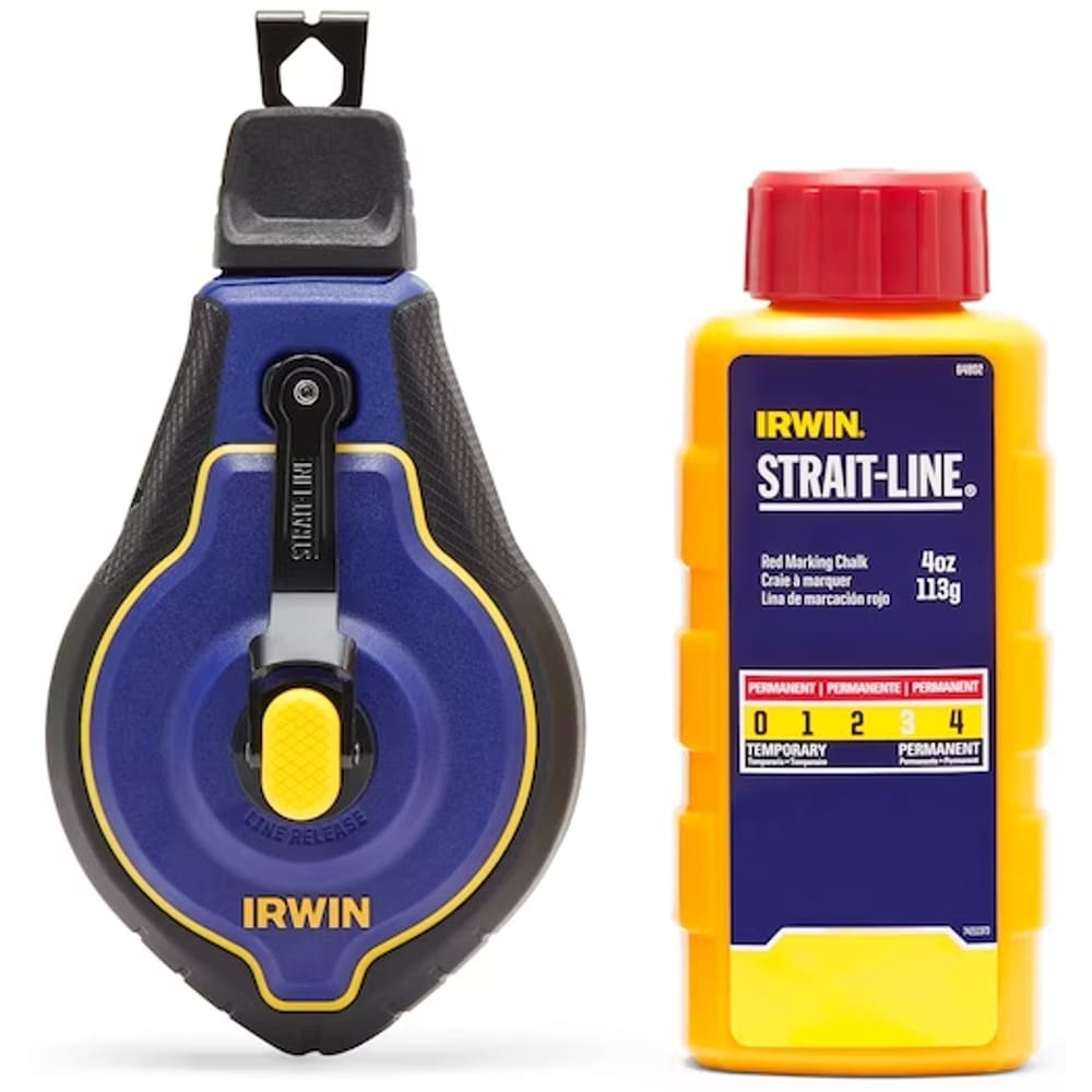 Jogo Carretel de Linha + Giz Vermelho IRWIN IWHT48443RC