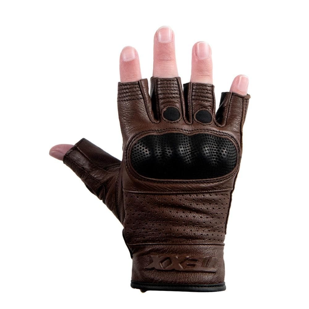 Luvas Texx Liberty Meio Dedo Marrom L [F016]