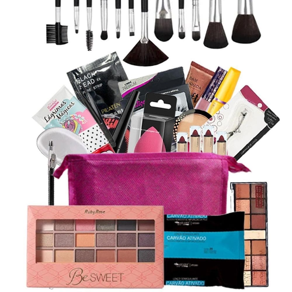 Kit maquiagem completo profissional bz02-1 - pele branca
