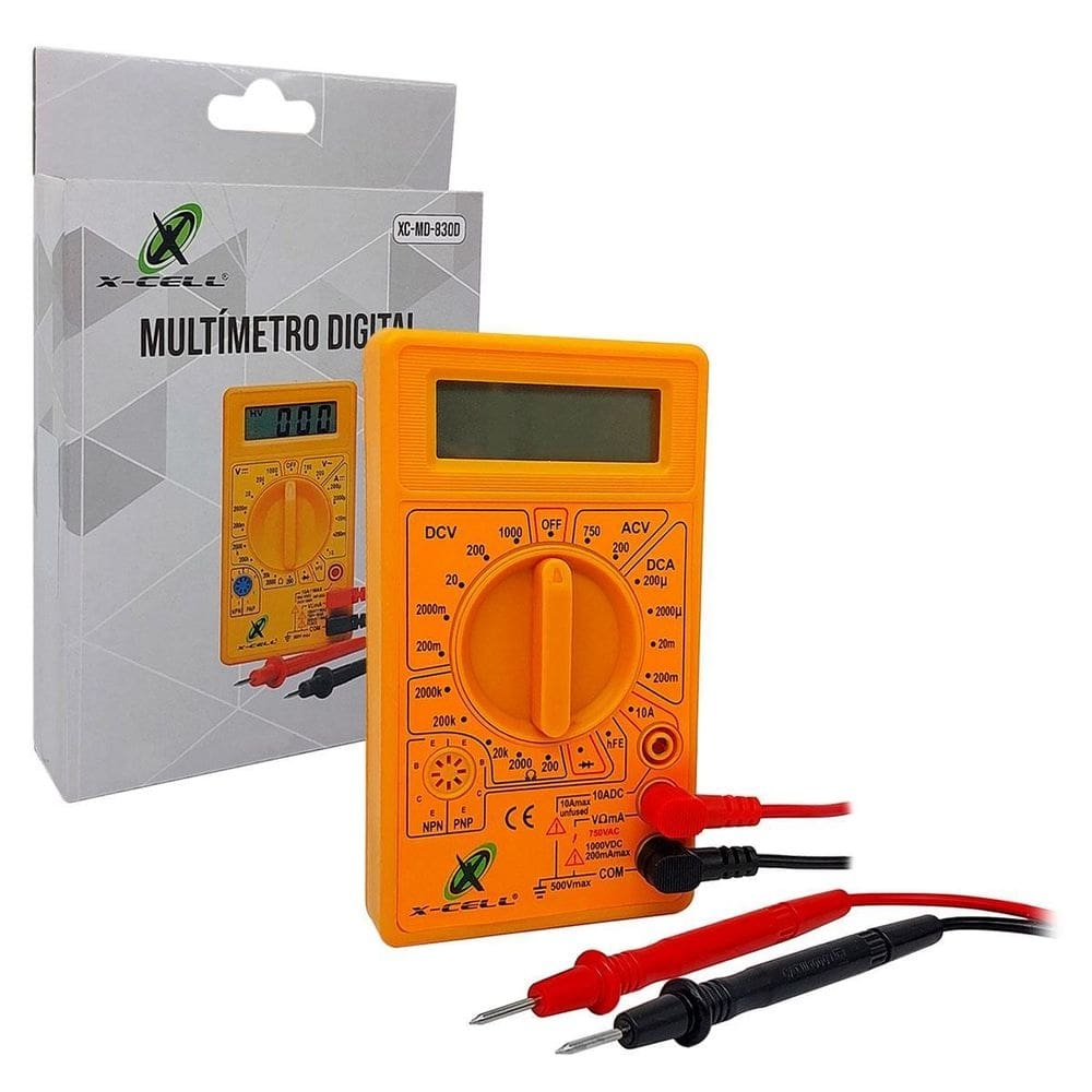Multimetro Digital X-Cell, Amarelo - Xc-Md-830D