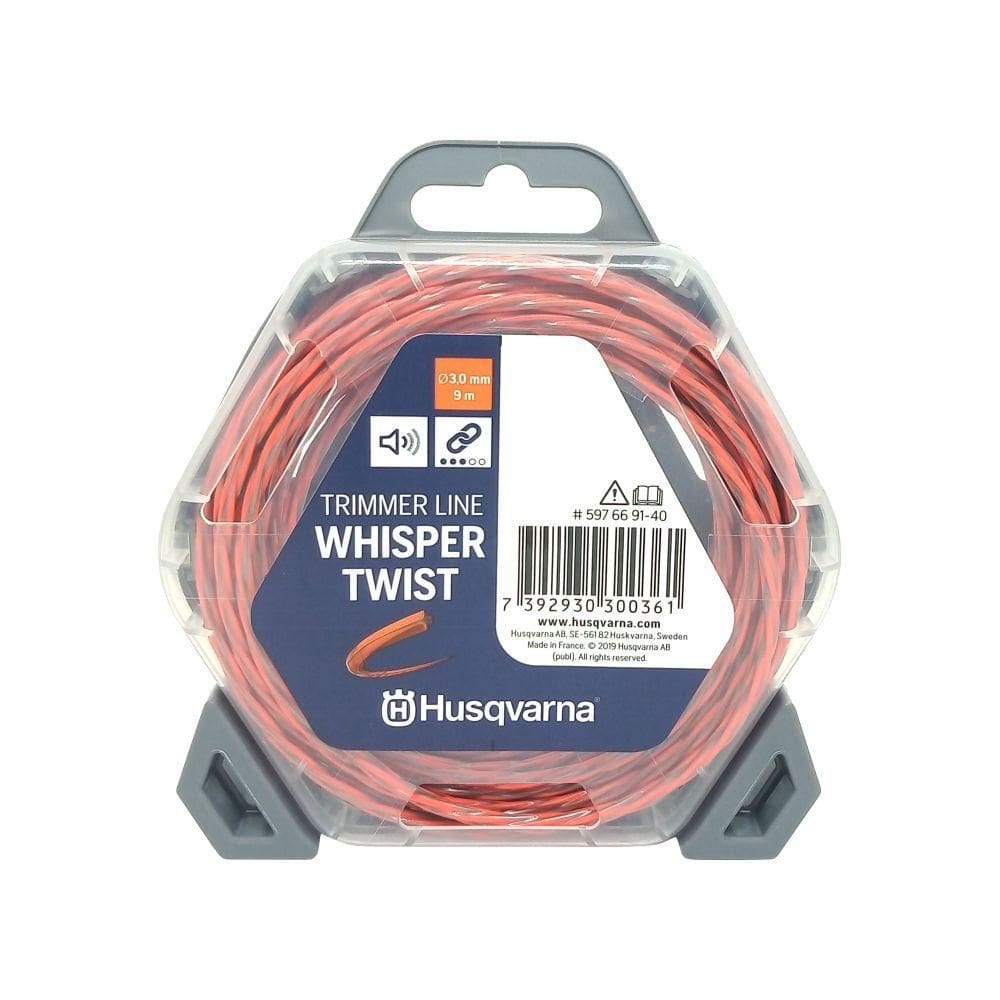 Fio De Nylon Husqvarna Roçadeira 3.0mm Whisper Twist 9 Metro
