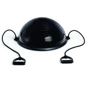 Meia Bola Bosu Ball Suíça Com Bomba Alças Pilates Step Preto