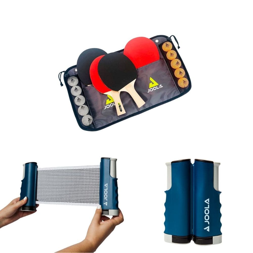 Kit Rede Retrátil JOOLA + 1 Conjunto de raquetes de tênis de mesa Family Set