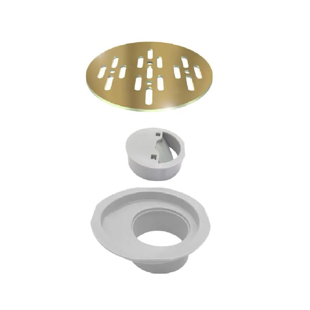 Grelha Gold Para Caixa Sifonica Redonda Ralo Linear 100mm - 4083