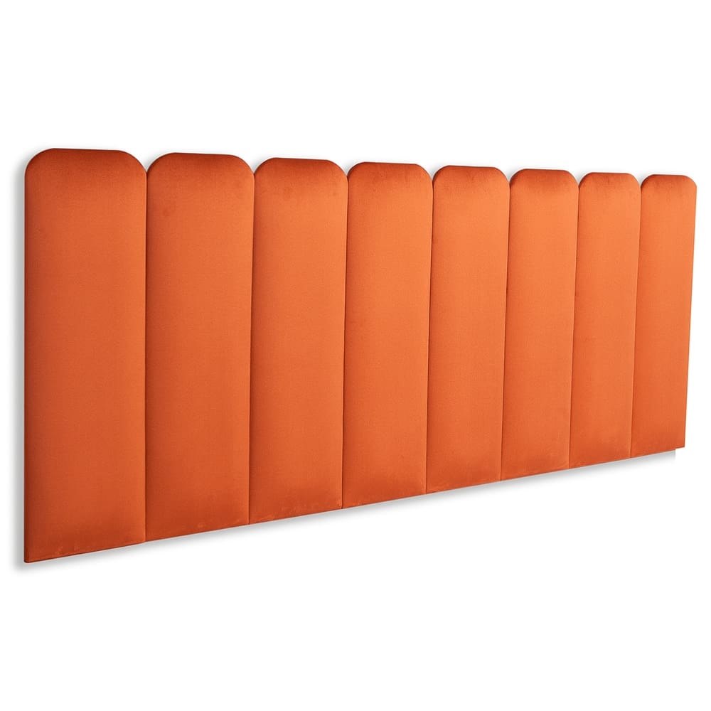 Cabeceira King Estofada  Kit 10 Placas  Arredondada - Veludo Terracota