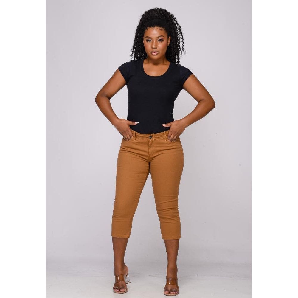 Calça 7878 Caramelo Capri Feminina [F075]