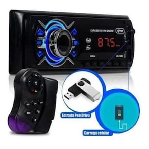 Som automotivo knup kp-c30bh com usb, bluetooth, leitor sd