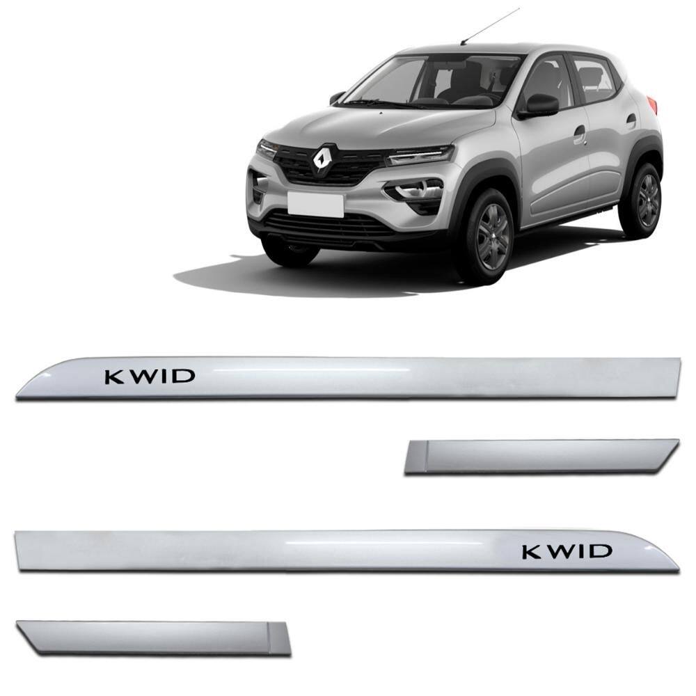 Jogo de Friso Lateral Kwid 2018 a 2023 Prata Etoile Facão