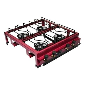 Fogão industrial 4 bocas alta pressão lx roa com mangueira