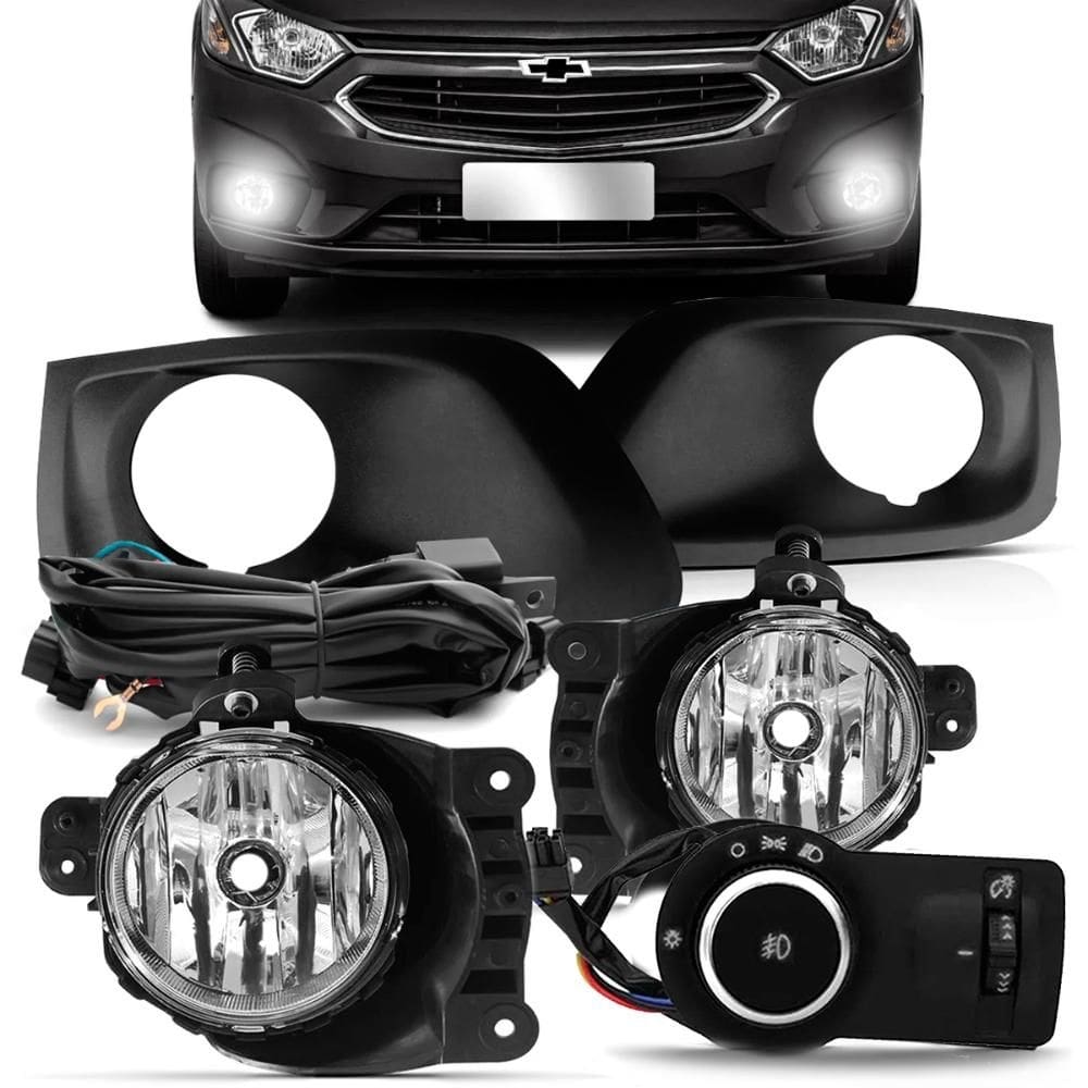 Kit Farol Milha Onix Prisma 2017 2019 Auxiliar Neblina Botão
