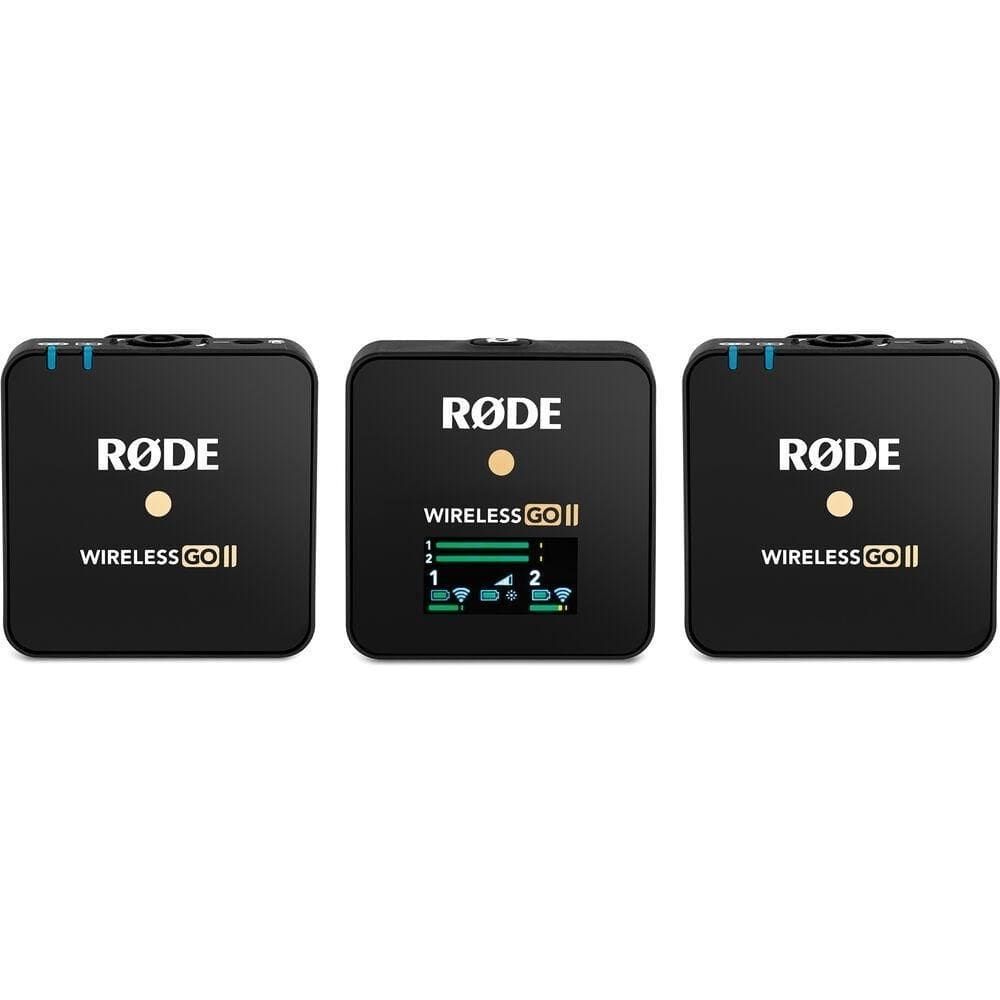 Microfone compacto sem fio rode wireless go ii com 2 microfo