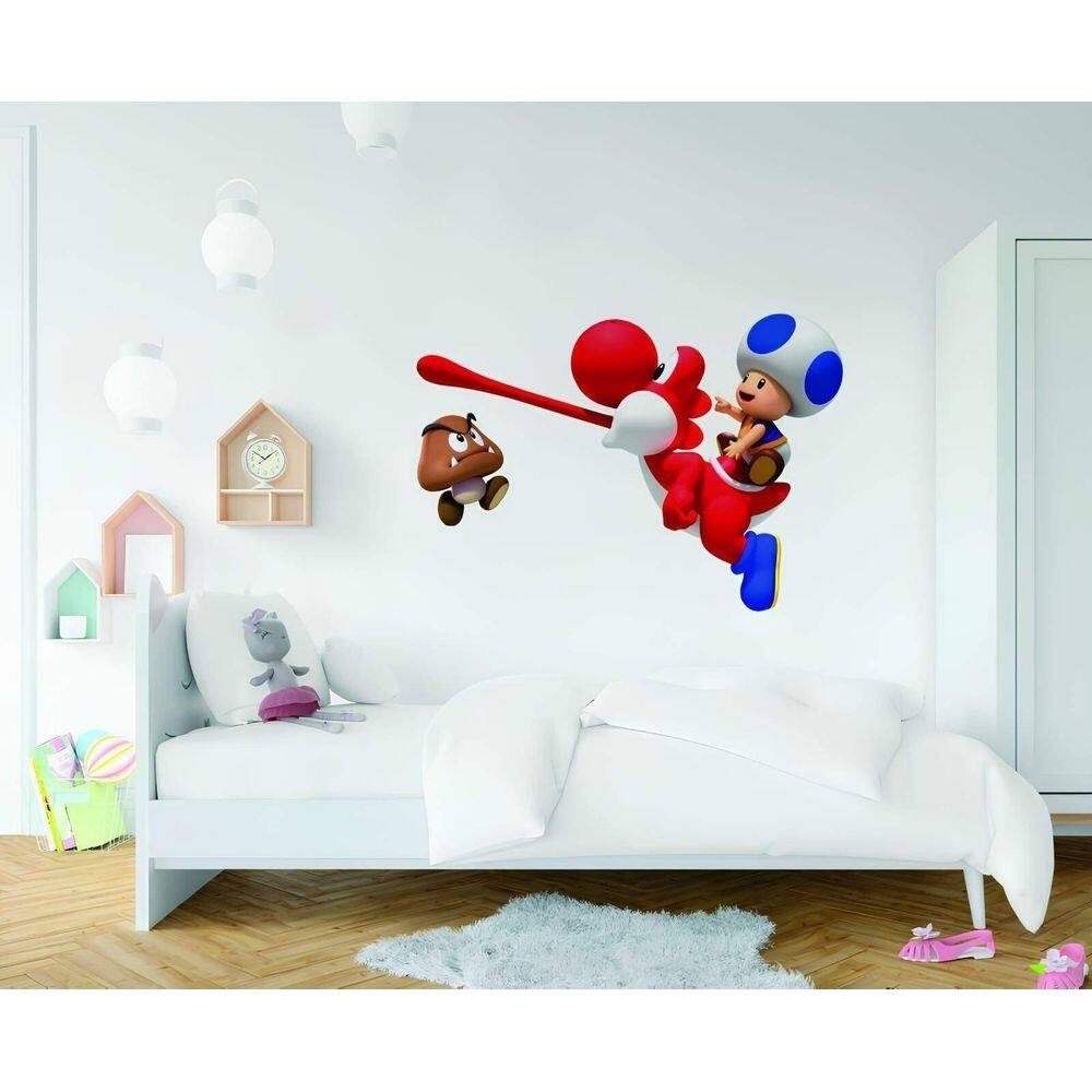 Adesivo De Parede Toad E Yoshi Vermelho Mod01