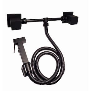 Misturador Externo PRETO FOSCO Ajustável Quadrado Com Ducha Higiênica - 1719PF61