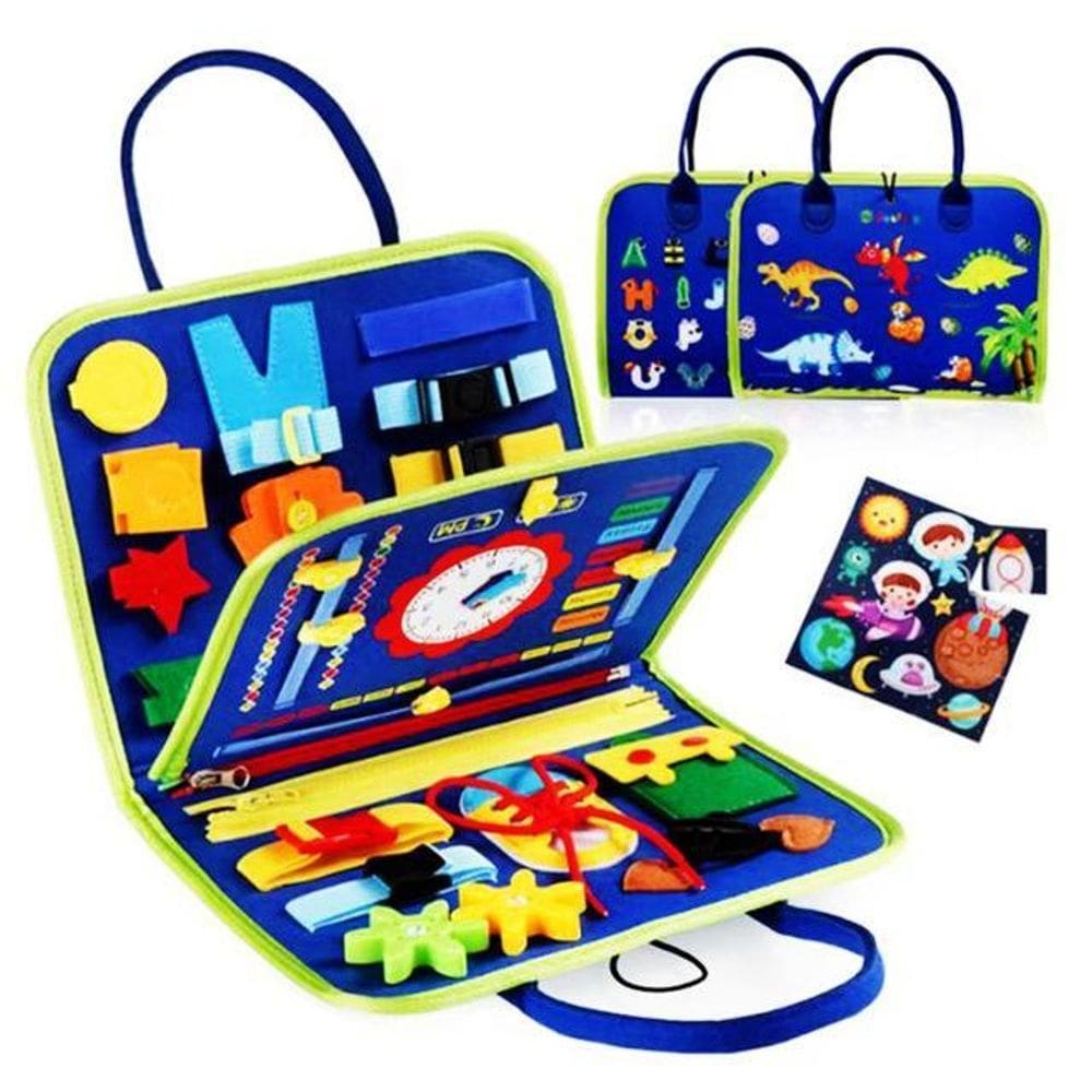 Bolsa maleta infantil montessori pedagógica - cor azul