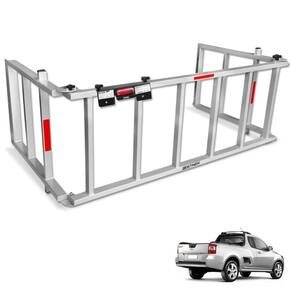Extensor de Caçamba Montana 2011 a 2021 Rampa Prata Reforçado 350kg Gtnox