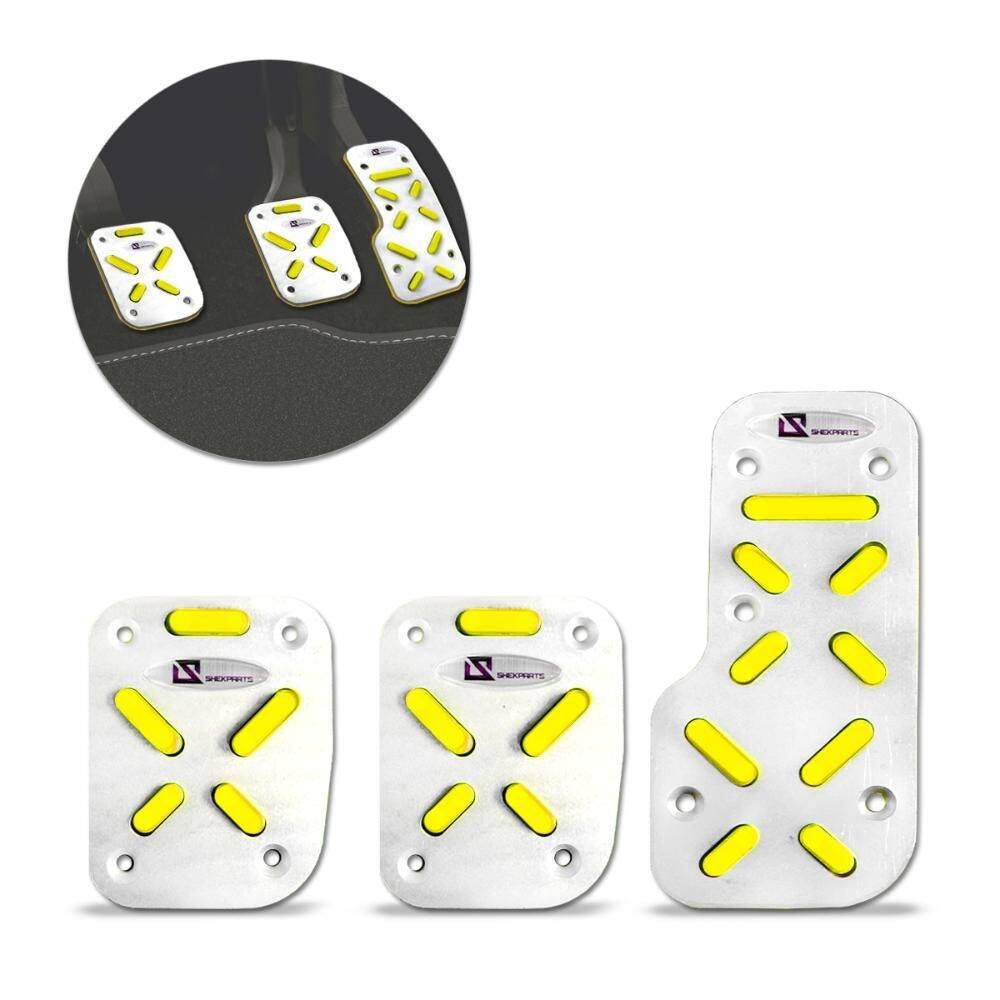 Pedaleiras Esportiva Tuning Amarelo Anodizado M1 3 Peças