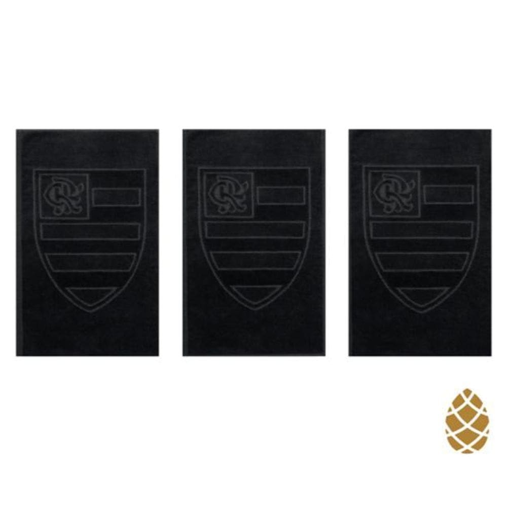 Kit 3 toalhas de academia/mão buettner preto