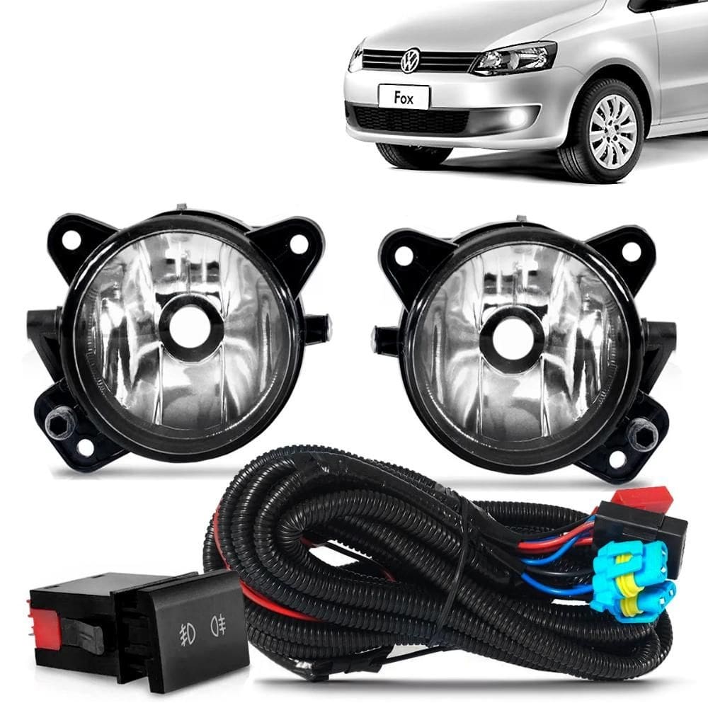 Farol Milha Fox e Crossfox 2003 2009 Auxiliar Neblina Botão
