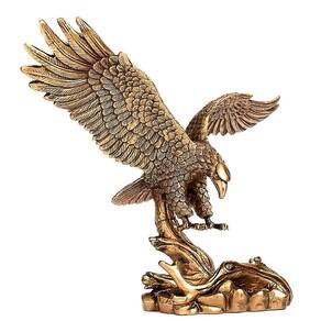 Estatua águia resina dourado envelhecido 18 cm alt. 25 larg.