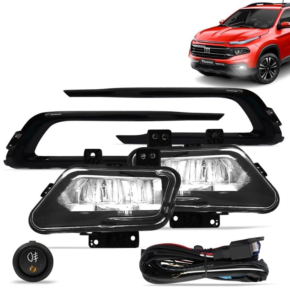Farol Milha Toro 2022 2023 Full LED Moldura Black Piano