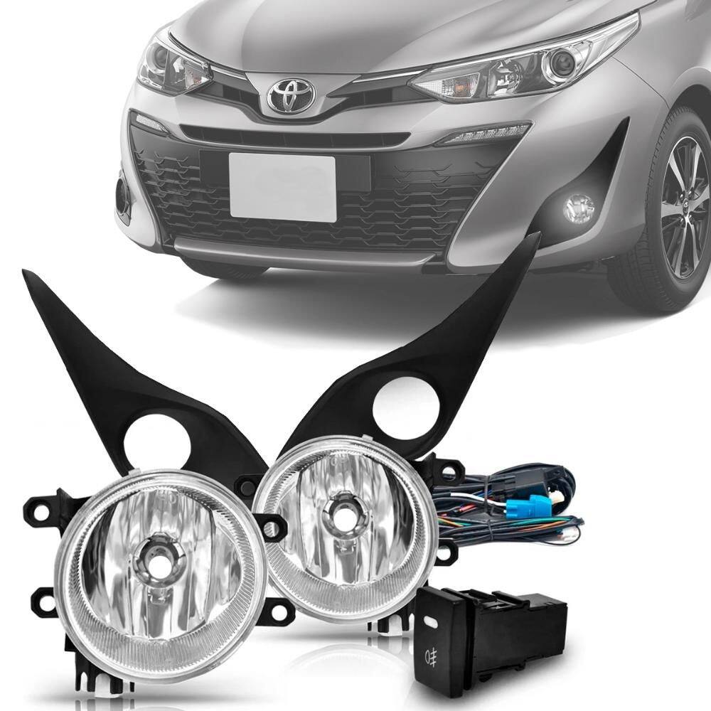 Kit Farol Milha Yaris 2018 a 2021 Auxiliar Neblina Botão