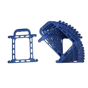 Kit 10 suportes para enrolar cabos extensão v-05 azul