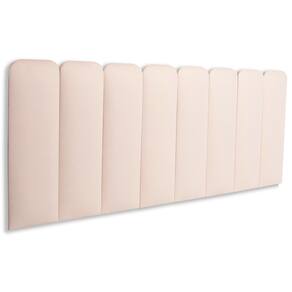 Cabeceira King Estofada  Kit 10 Placas  Arredondada - Suede Creme / Off White