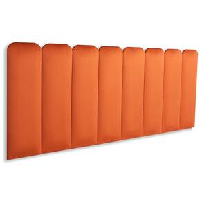 Cabeceira Queen Estofada Kit 8 Placas Arredondada - Veludo Terracota