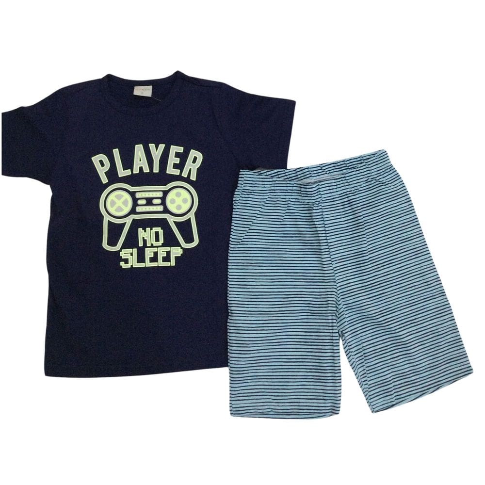 Pijama Verão Tink Bink Masc Infantil Azul Marinho