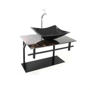Gabinete de vidro para banheiro 60cm retangular ap slim marmore imperador