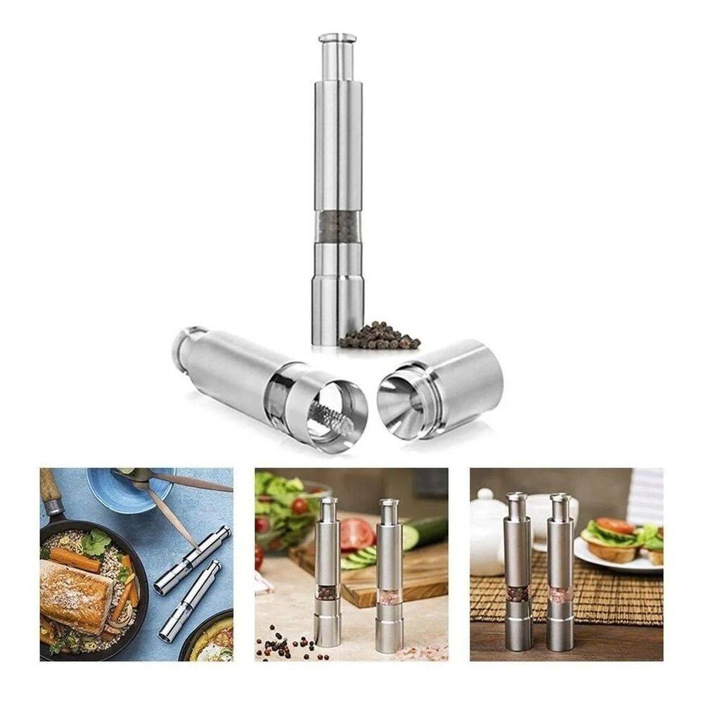 Moedor gourmet inox para pimenta sal grosso temperos prático