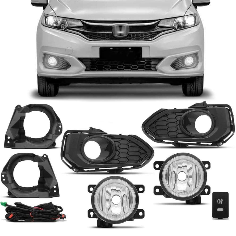 Kit Farol Milha Fit 2018 2019 Auxiliar Neblina Botão