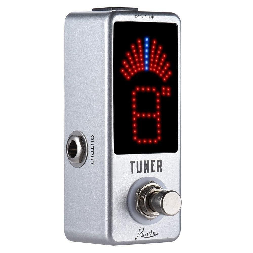 Mini pedal afinador tuner guitarra cromático rowin lt-910