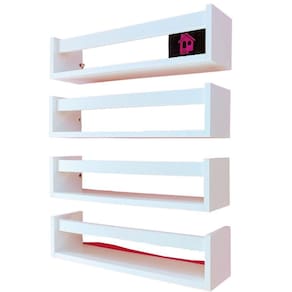Kit nichos de parede porta livros pelúcia brinquedo 4un 40cm