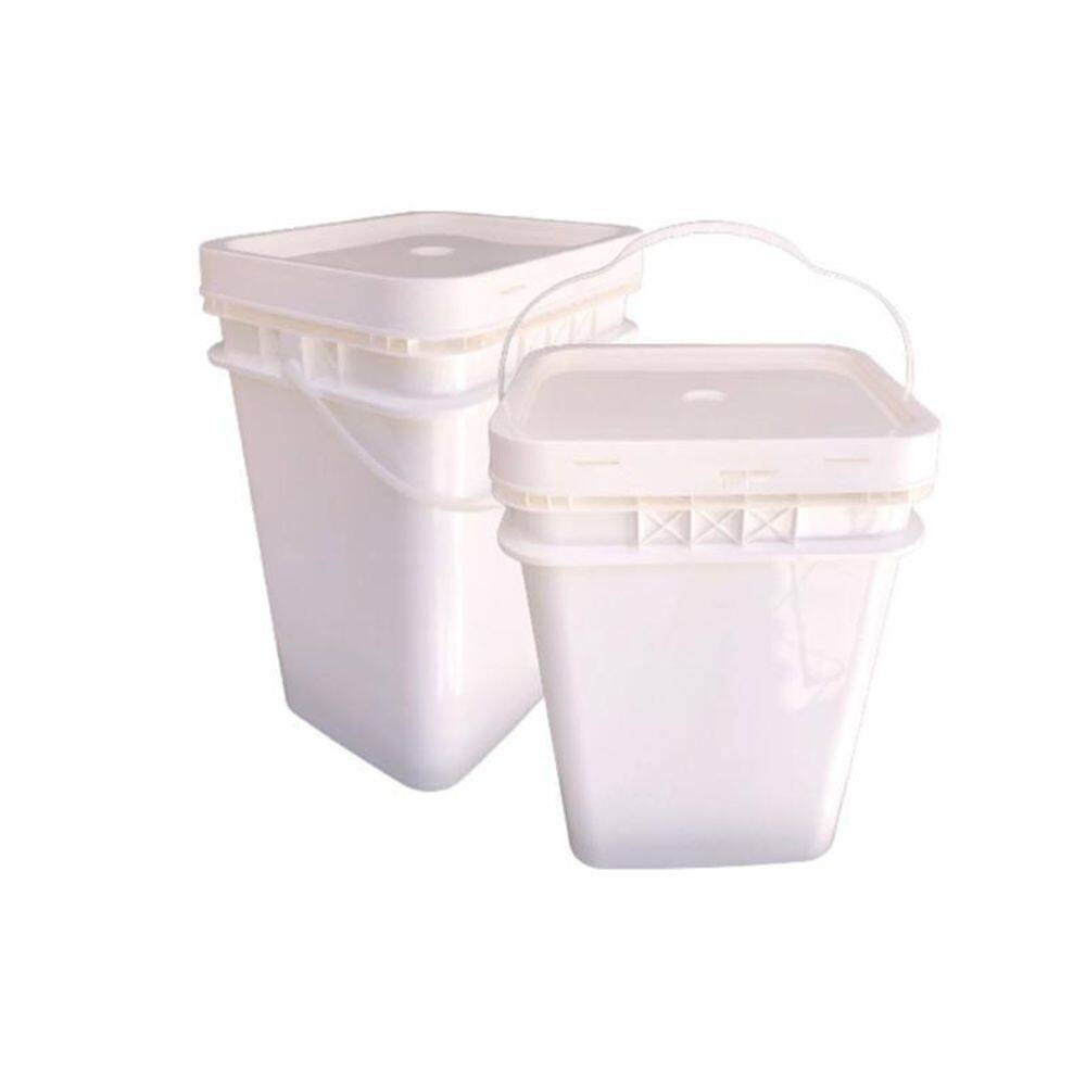 Balde retangular 20l com tampa segura e alça - bpa free