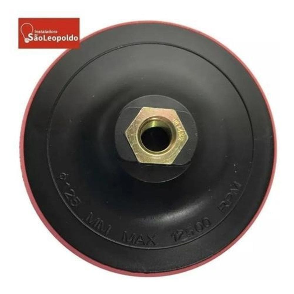 01 disco borracha mtx 125 mm com tiras aderentes com haste rosca m14