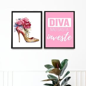 Kit 2 Quadros Sapato Feminino - Diva 33X24Cm