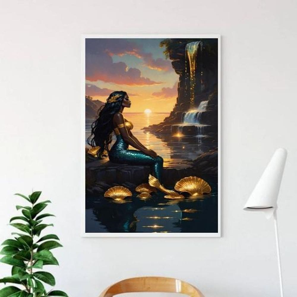 Quadro Arquétipo Sereia Negra 24X18Cm
