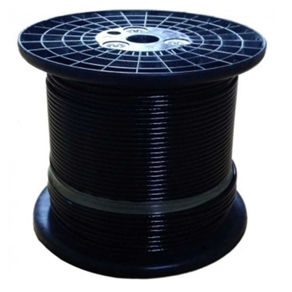 Cabo de aço para academia 3,9mm x 5,7mm revestido preto 50m