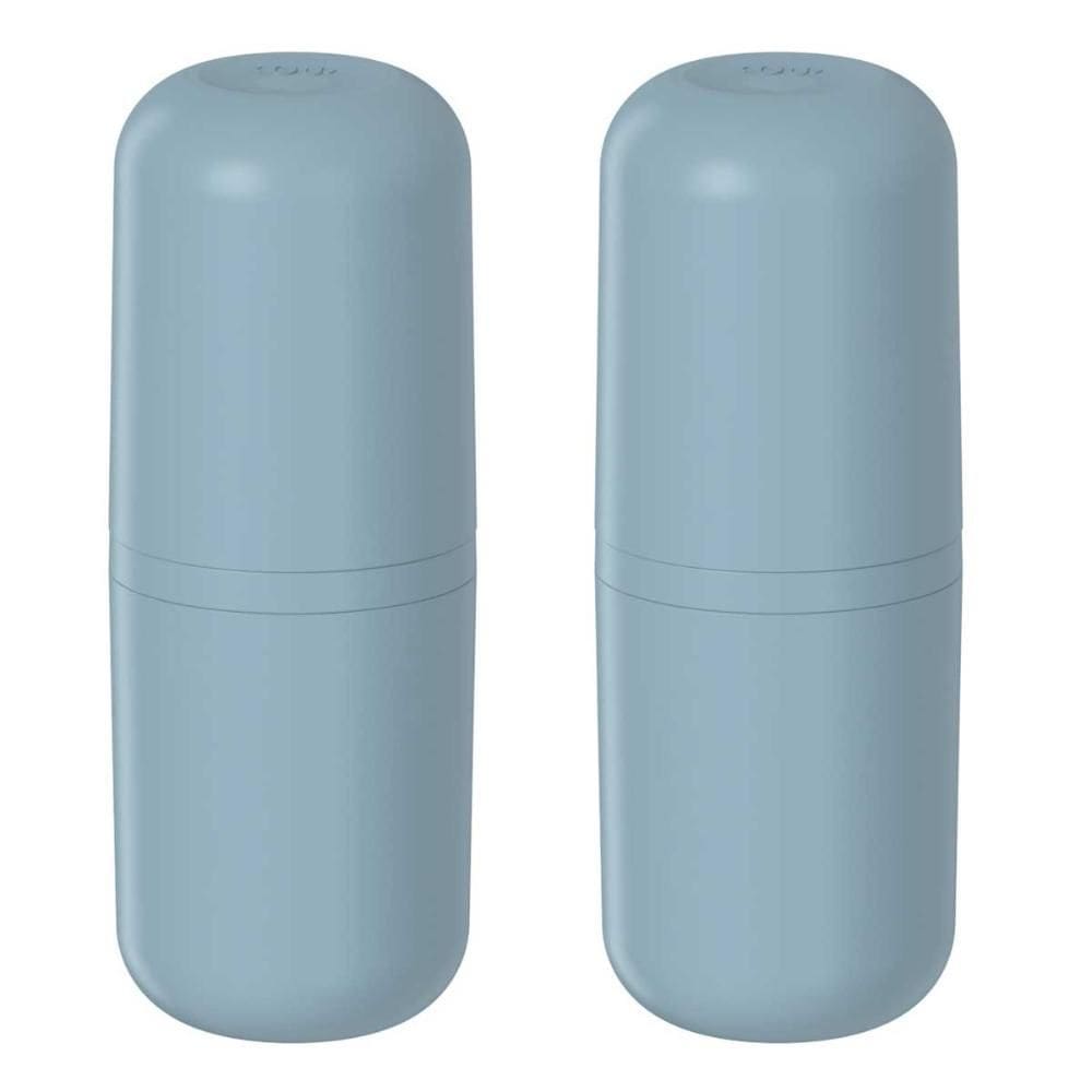 2x Porta Escova de Dente Banheiro OU Bold Azul com Tampa