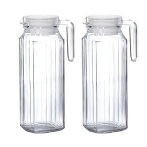 Kit Conjunto 2 Jarra Clássica De Vidro P/ Suco Água 1 Litro