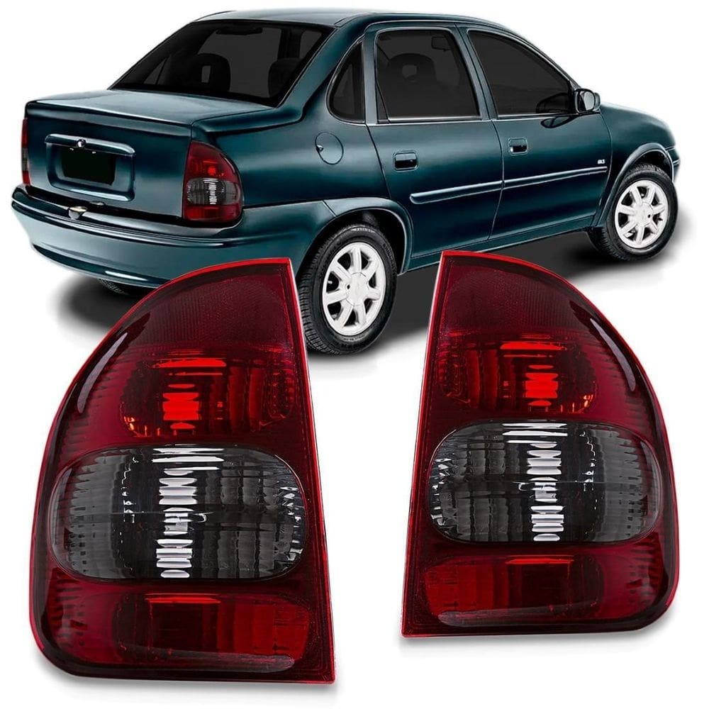 Par lanterna traseira corsa sedan classic 2000 a 2010 fumê