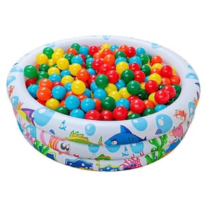 Piscina infantil inflável 180 litros colorida + 50 bolinhas
