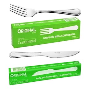 Jogo garfo faca inox 24 peças bar/restaurante bufffet